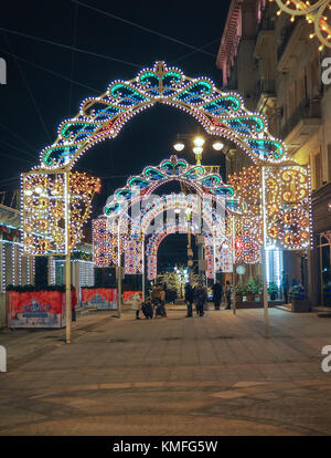 New Year and Christmas Decorations and lights in the streets of Moscow.