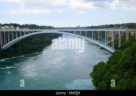 Peace Bridge, an international bridge between Canada and the United States at Niagara Falls, New York, USA Stock Photo