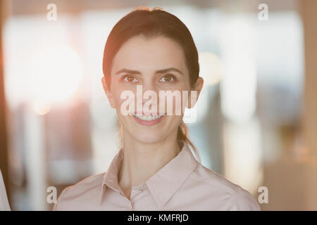 Portrait smiling, confident businesswoman Stock Photo