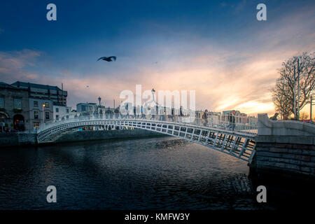 Ha'penny Bridge, Dublin, Ireland Stock Photo