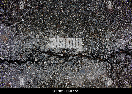 The crack on surface asphalt for background. Stock Photo