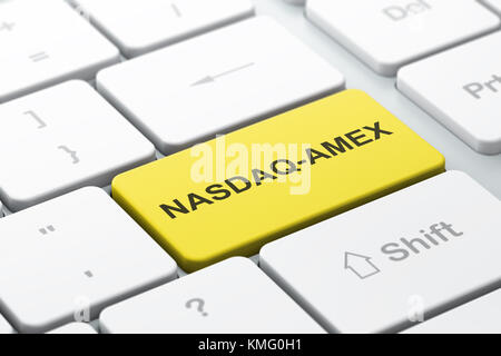 Stock market indexes concept: NASDAQ-AMEX on computer keyboard background Stock Photo