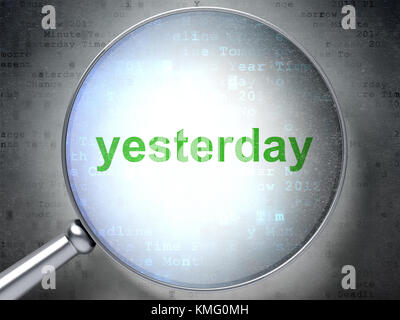 Time concept: Yesterday with optical glass Stock Photo