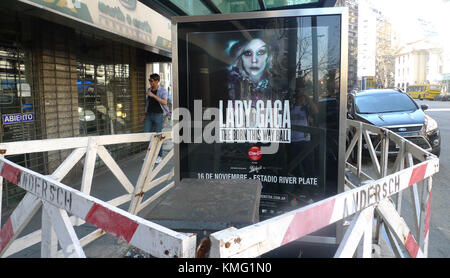 A general view of atmosphere Lady Gaga Born THis Way tour advertisement on the street on September 14, 2012 in Buenos Aires, Argentina. Photo by Barry King/Alamy Stock Photo