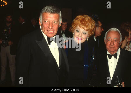 Actress Lucille Ball and husband Gary Morton attend Scott Newman Foundation event at the Century Plaza Hotel on November 19, 1982 in Los Angeles, California. Photo by Barry King/Alamy Stock Photo