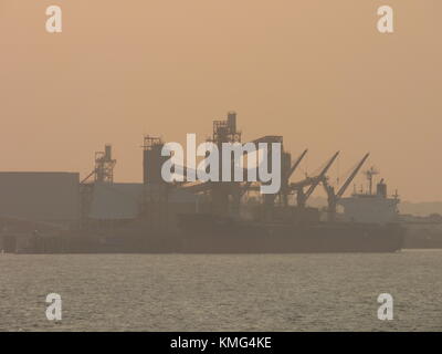 Port operations logistics cargo bulk Cargill quay dock jetty Santarem, Amazon, Brazil Brasil Stock Photo