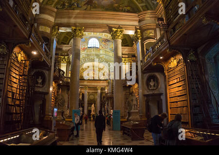 Interior of the Austrian National public Library in Vienna, Austria, Europe Stock Photo