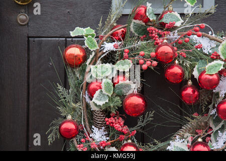 Red Ball Christmas Reef Decoration Stock Photo