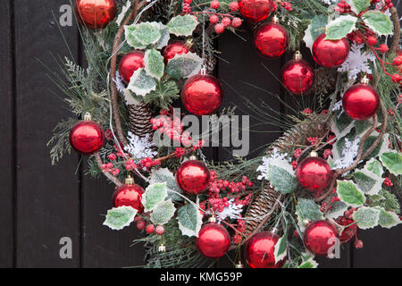 Red Ball Christmas Reef Decoration Stock Photo