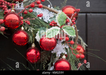 Red Ball Christmas Reef Decoration Stock Photo