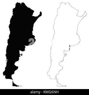 Argentina outline map Stock Vector