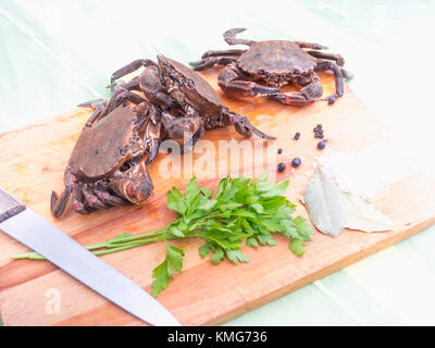 Velvet crab for cooking Stock Photo