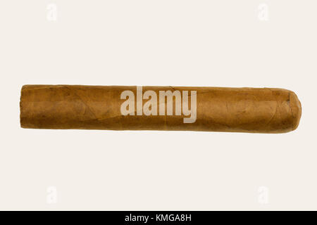 Cuban luxury cigar rolled from tobacco leaves isolated on white background Stock Photo