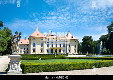 SLAVKOV, CZECH REPUBLIC - JUNE 19 - baroque castle (national cultural landmark) on June 19, 2014  in Slavkov - Austerlitz near Brno, South Moravia, Cz Stock Photo