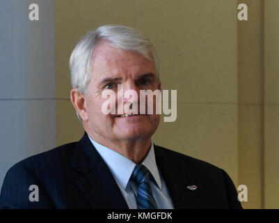 Prague, Czech Republic. 07th Dec, 2017. New U.S. Ambassador Stephen B. King speaks with journalists in Prague, Czech Republic, December 7, 2017. Credit: Michal Krumphanzl/CTK Photo/Alamy Live News Stock Photo