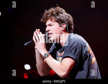 Philadelphia, USA. 06th Dec, 2017. Charlie Puth performs at the Q102 Jingle Ball 2017 at the Wells Fargo Center in Philadelphia, PA on December 6th, 2017 Credit: The Photo Access/Alamy Live News Stock Photo