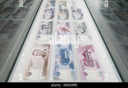 North Korean banknotes, Dec 4, 2017 : North Korean banknotes are displayed at Ganghwa Peace Observatory, just south of the Korean Demilitarized Zone (DMZ) separating the two Koreas, in Ganghwa, 56 km (35 miles) northwest of Seoul, South Korea. Credit: Lee Jae-Won/AFLO/Alamy Live News Stock Photo