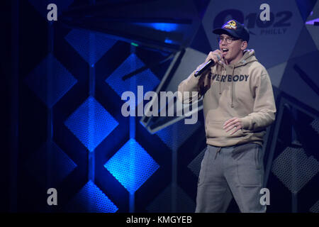 Philadelphia, USA. 06th Dec, 2017. Logic perform onstage during the Q102's iHeartRadio Jingle Ball 2017 at the Wells Fargo Center in Philadelphia, PA, on December 6, 2017. Credit: Bastiaan Slabbers/Alamy Live News Stock Photo