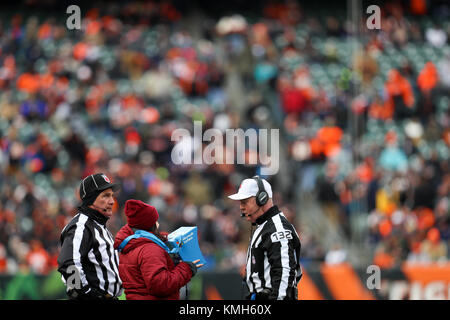 Referee John Parry (132) looks at a replay on the sidelines during the  first half of an NFL preseason football game between the Detroit Lions and  the New England Patriots, Friday, Aug.