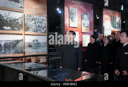 Xuzhou, China's Jiangsu Province. 13th Dec, 2017. Chinese President Xi Jinping visits the Museum of the Huaihai Campaign in Xuzhou, east China's Jiangsu Province, Dec. 13, 2017. Xi made an inspection tour in Xuzhou from Dec. 12 to 13. Credit: Xie Huanchi/Xinhua/Alamy Live News Stock Photo