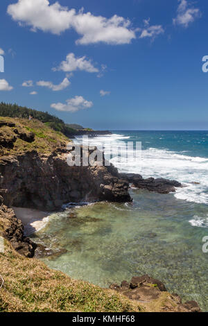 Steep coast at Gris Gris in Souillac at the south coast of Mauritius, Africa. Stock Photo