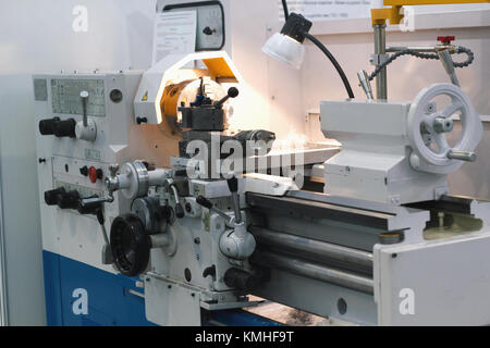 Machinery industry - lathe machine at metal manufacturing Stock Photo