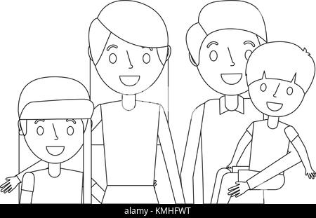 dad with daughter family outline Stock Vector Art & Illustration ...