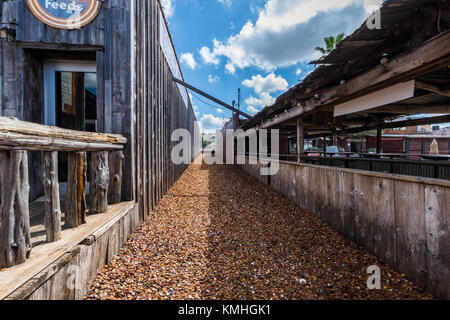 Bottle Cap Alley next to Two Bars, in College Station Texas Stock Photo