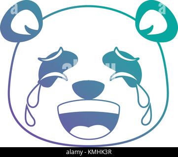 cute panda crying emoji kawaii Stock Vector