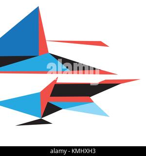Bright color abstract shape from triangles on a white background Stock Vector