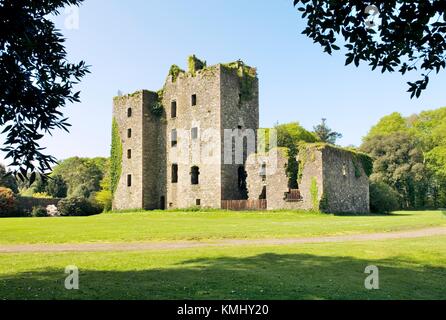 The ruins of the 14th C. Castle Kennedy near Stranraer in the Dumfries and Galloway region of Scotland, UK Stock Photo