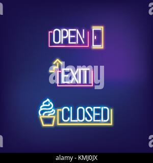 Neon pfrase text icon advertise Stock Vector