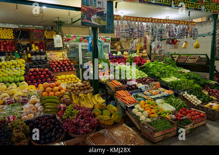 Produce stall, San Telmo Market, San Telmo, Buenos Aires, Argentina, South America Stock Photo