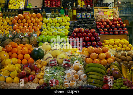 Produce stall, San Telmo Market, San Telmo, Buenos Aires, Argentina, South America Stock Photo