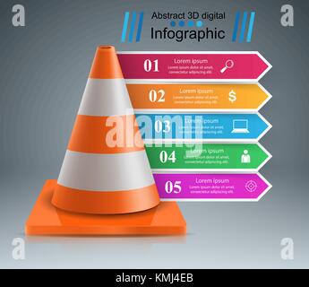 Road Road repair work. infographic design template and marketing Stock Vector