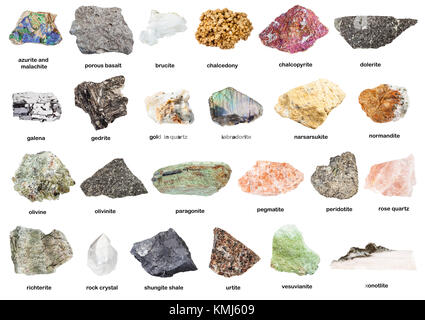 collection of natural mineral specimens with name Stock Photo - Alamy