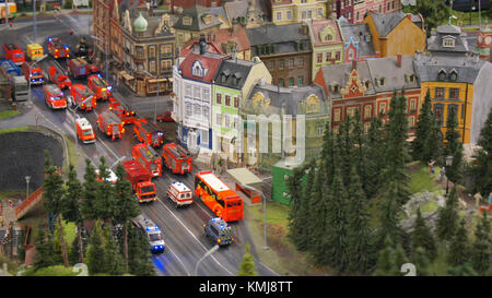 HAMBURG, GERMANY - MARCH 8th, 2014: Miniatur Wunderland is a model railway attraction and the largest of its kind in the world Stock Photo