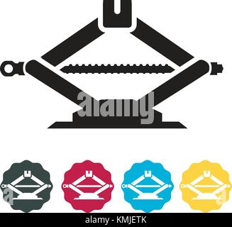 Car Tire Jack - Icon Illustration as EPS 10 File Stock Vector