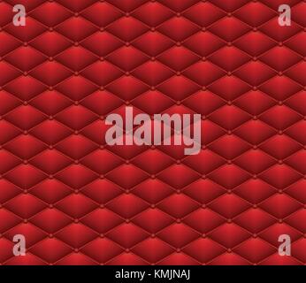 Button Red Leather seamless pattern. Abstract Luxury background vector illustration. Stock Vector
