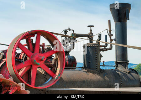 McMinnville, Oregon, USA - August 13, 2016:  Old Steam engine on display at Yamhill County Harvest Festival Stock Photo