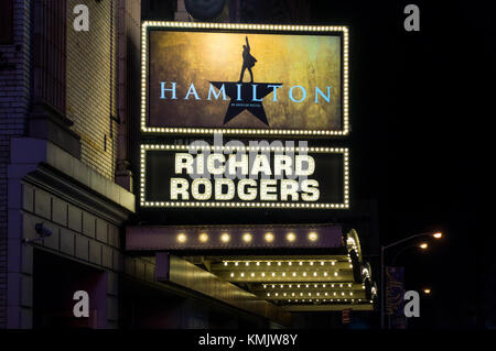 Hamilton the Musical at the Richard Rodgers Theatre in New York City Stock Photo