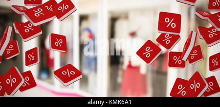 Percent sign vector icon against defocused image of alley Stock Photo ...