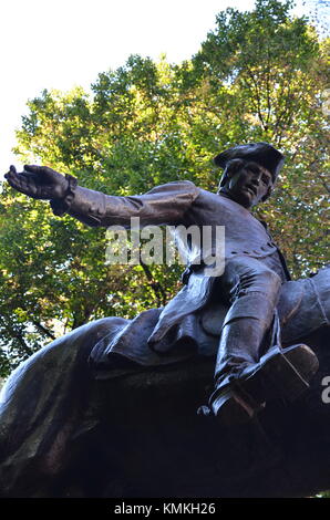 Equestrian statue of the famous patriot Paul Revere, Boston, Massachusetts Stock Photo