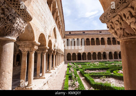 Cloister of the Abbey of Santo Domingo de Silos, Benedictine monastery masterpiece of Romanesque art, Burgos Province, Spain Stock Photo