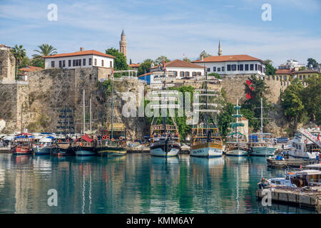 Harbour at the old town Kaleici, UNESCO world heritage site, Antalya, turkish riviera, Turkey Stock Photo