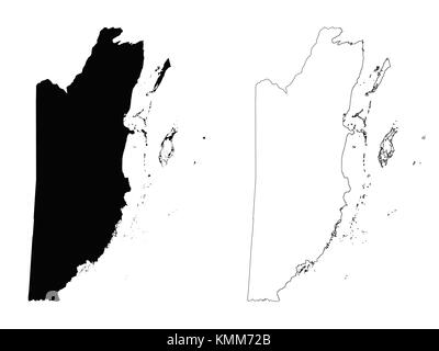 Belize outline map Stock Vector