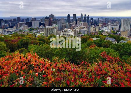 Montreal,Canada,October 12, 2017.View of Montreal in autumn from the Kondiaronk Belvedere. Credit:Mario Beauregard/Alamy Live News Stock Photo
