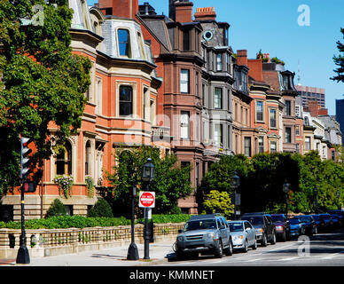 Back Bay Brownstones, Boston Stock Photo