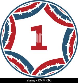 Ribbon Circle Star Number 1 Stock Vector