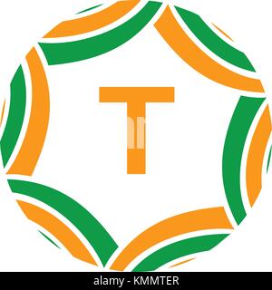Ribbon Infinite Initial T Stock Vector